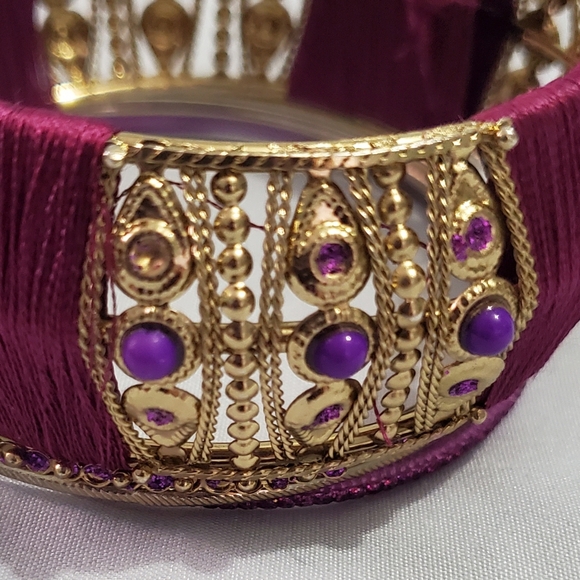 Set of 5 Purple and Gold Bangle Bracelets New Without Tags - Picture 7 of 8